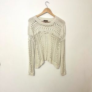Crochet sweater with open back
